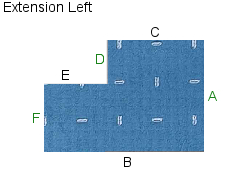 72 X 96 Extension Left Studded | Clear .200 Inch Vinyl