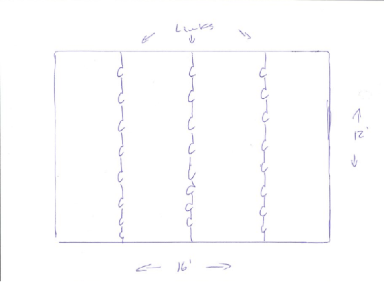 Paul Simpson | Custom Link Mat | 12 foot x 16 foot | Clear Non-Studded .125 | With a Beveled Edge