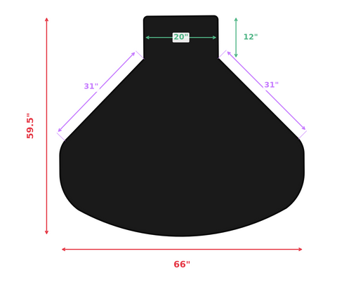 60 x 66 black beaker chair mat dimensions