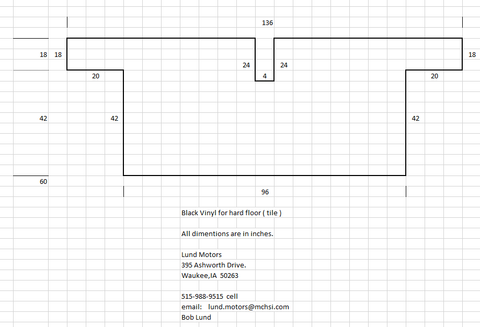Bob Lund  | 60" x 136" Black Non studded .110 thick | Roll Stock