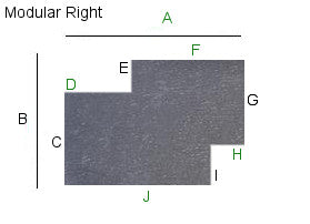 60 X 60 Modular Right NonStudded | Clear .125 Inch Vinyl