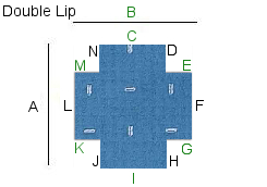 60 X 60 Double Lip Studded | Clear .145 Inch Vinyl