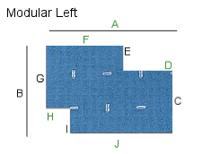 48 X 96 Modular Left Studded | Clear .145 Inch Vinyl