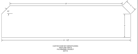 Westlake Chemical | Non-Studded Clear .125" Thick Chair Mat | Straight Edge - Cut Per Template