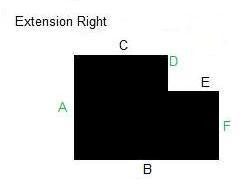 60 X 96 Extension Right Studded | Black .145 Inch Vinyl