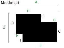 60 X 96 Modular Left NonStudded | Black .125 Inch Vinyl