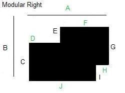 48 X 60 Modular Right NonStudded | Black .125 Inch Vinyl